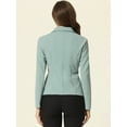 thumbnail image 4 of DARING DIVA Women's Office Work Lapel Collar Stretch Blazer M Pea Green, 4 of 6