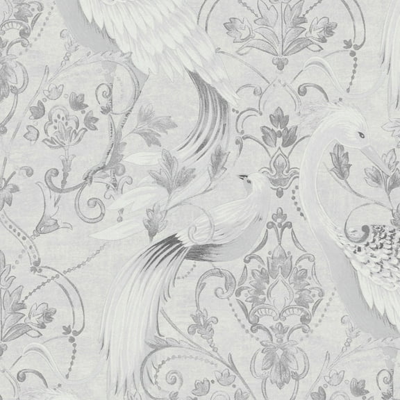 Laura Ashley Tregaron Silver Wallpaper