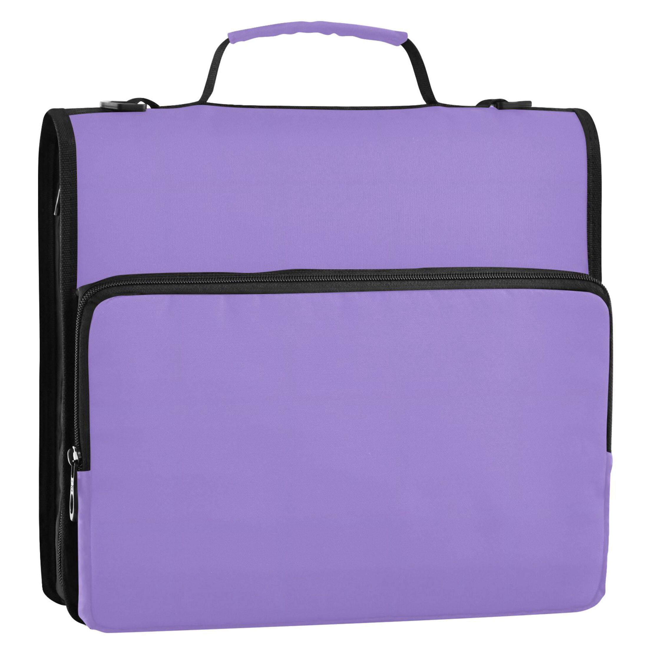 ALAZA Zipper Binder Light Purple 3 Ring Trapper Keeper File Folder Organizer Bag