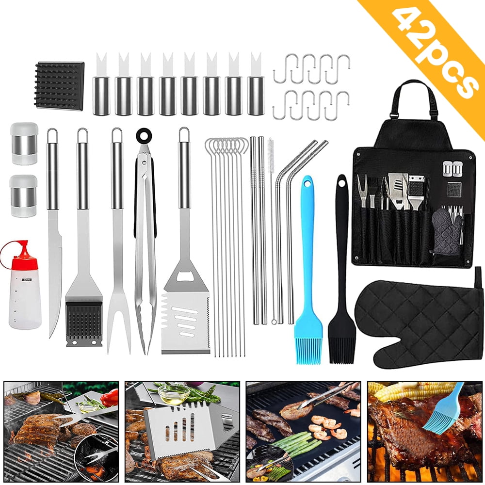 42Pcs BBQ Grill Set, GIUGT BBQ Grilling Accessories, Grill Set Gifts for Men Grill Tools