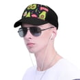 thumbnail image 4 of Yiaed Avocado Love Print Baseball Cap Dad Hat Polo Style Plain Blank Adjustable Size, 4 of 5