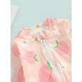 thumbnail image 6 of Musuos Toddler Girl Romper Swimwear 6M 12M 18M 24M 3Y 4Y Summer Fruit Print Ruffle Long Sleeves Zipper Swimsuits Cute Beachwear, 6 of 10