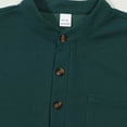 thumbnail image 6 of FAWUUDO Men's Casual T-Shirt Short Sleeve Button Stand Collar Summer Breathable Solid Color Top Green, 6 of 8