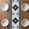thumbnail image 6 of Gray Boho Table Runner - 120 Inch Long, Kitchen Dining Table Runner Dresser Scarves, Southwestern Ethnic Abstract Geometric Farmhouse Decor for Coffee Tables Wedding Party Banquet, 6 of 8