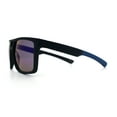 thumbnail image 6 of Mens Color Mirror Mobster Racer Flat Top Plastic Rectangle Sunglasses Black Blue - Blue Mirror, 6 of 8