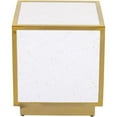thumbnail image 3 of Home Square Faux Marble Top End Table with Gold Metal Base - Set of 2, 3 of 4