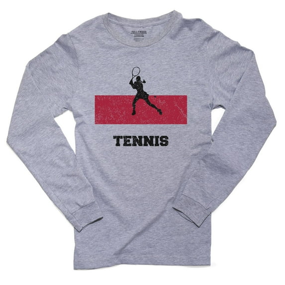 Poland Olympic - Tennis - Flag - Silhouette Men's Long Sleeve Grey T-Shirt