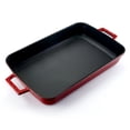 thumbnail image 1 of Lava Cast Iron 10.23" x 15.75" Enameled Non-Stick Rectangle Roasting Pan - Red, 1 of 1