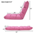thumbnail image 3 of Costway Adjustable 14-Position Floor Chair Folding Lazy Sofa Lounge Chair Pink, 3 of 11