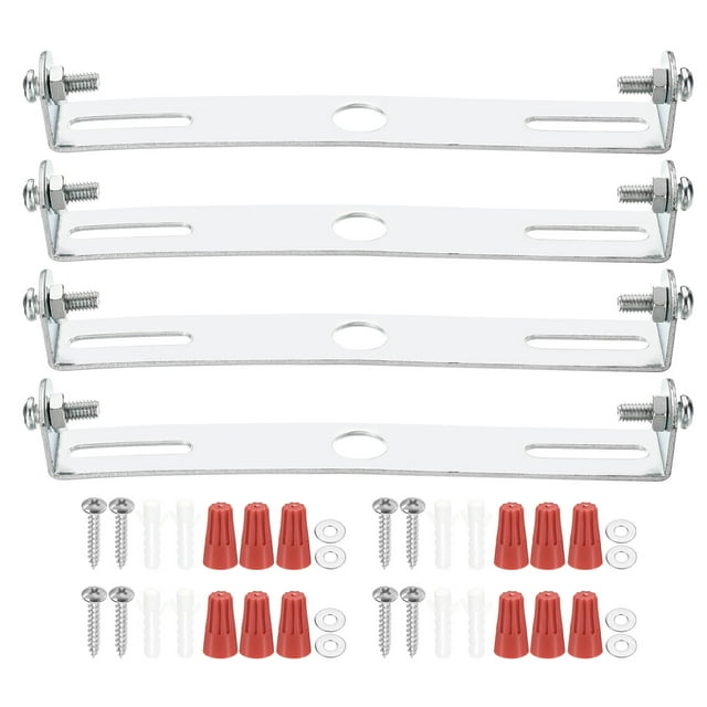 Uxcell 120mm (4.72") Universal Light Fixture Mounting Bracket Kit, Light Crossbar Round Ceiling Plate with Screw 4 Set