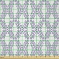 thumbnail image 2 of Ambesonne Purple Fabric by the Yard Microfiber, Pastel Colored Floral Branch, 5 Yards, White Pale Lavender, 2 of 2