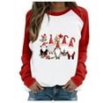 thumbnail image 2 of WXLWZYWL Ugly Christmas Sweatshirts for Women Long Sleeve Fitted Tops Raglan Shoulder Round Neck Blouses Patchwork Pullover, 2 of 3