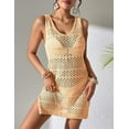 thumbnail image 6 of Womens Swimwear Cover Ups 2025 Summer Crochet Hollow Out Knit Bathing Suit Beach Dresses S, 6 of 8