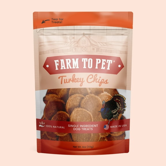 Farm To Pet Turkey Chips Crunchy Training Treats for Dogs, 4oz