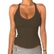 thumbnail image 1 of Camiseta sin mangas Danysu Spring 2025 Sexy con sujetador incorporado Green Army S, 1 of 4