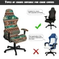 thumbnail image 6 of Jiueut Aztec Tribal Geometric Leopard Print Gaming Chair Cover Set of 4, Stretch Desk Chair Covers with 2 PCS Armrest Cover Removable Computer Chair Slipcovers Anti Dust Furniture Protector, 6 of 7