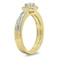 thumbnail image 2 of Dazzlingrock Collection 0.55 Carat (ctw) 14K Princess & Round Cut Diamond Ladies Halo Engagement Bridal Ring With Matching Band Set 1/2 CT, Yellow Gold, Size 7.5, 2 of 4