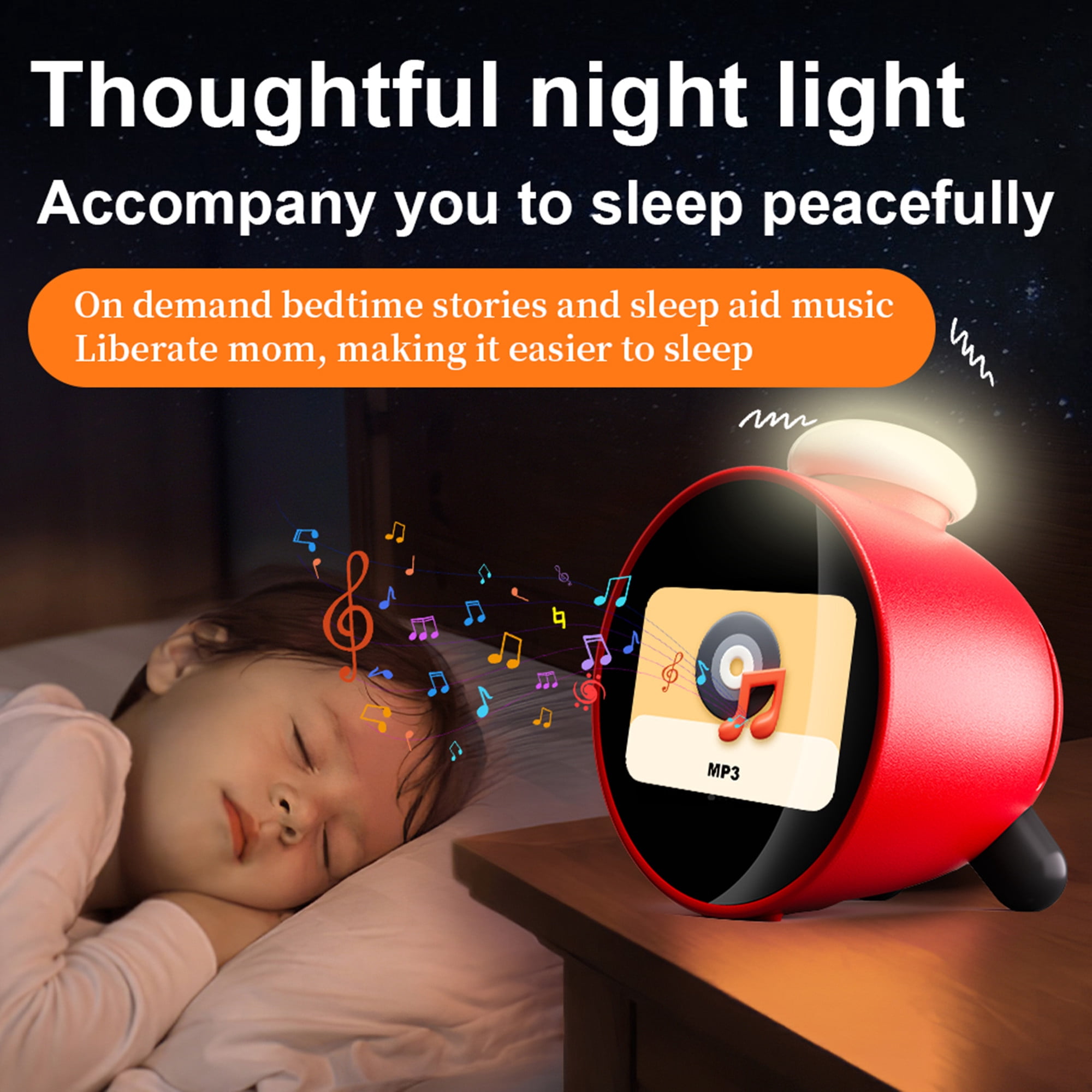E EYAFA AI Smart Alarm Clock for Kids PK Nintendo Sound Clock Alarmo-Red