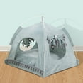 thumbnail image 4 of Lilixerw Cat House for Indoor Cats - Large Cat Cave for Pet Cat House with Fluffy Ball Hanging and Scratch Pad,14.1 x 14.1 x 14.5 inch, 4 of 6