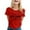 Red, variant on TSADFHJI Long Sleeve Tshirt Women Loose Fit Womens Casual Sport Football Printed Short Sleeve O Neck T Shirt Top M White
