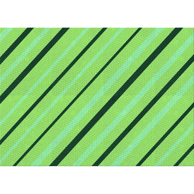 Ahgly Company Machine Washable Indoor Rectangle Transitional Emerald Green Area Rugs, 7' x 10'
