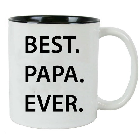 Best. Papa. Ever 11-Ounce Ceramic Coffee Mug (Black) with Gift Box