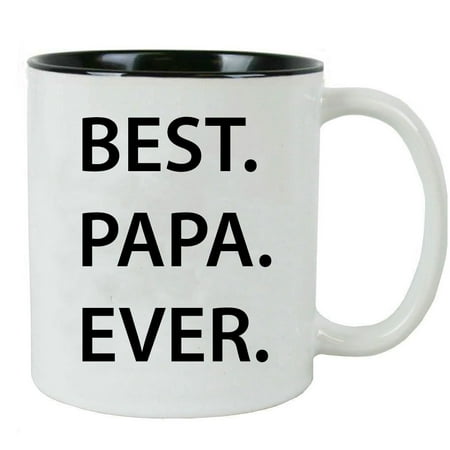 Best. Papa. Ever 11-Ounce Ceramic Coffee Mug (Black) with Gift