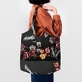 thumbnail image 4 of Xecao's Butterfly with Fowers Canvas Tote Bag is a versatile choice for women, serving as a stylish beach bag, shopping bag,and reusable grocery bag., 4 of 5