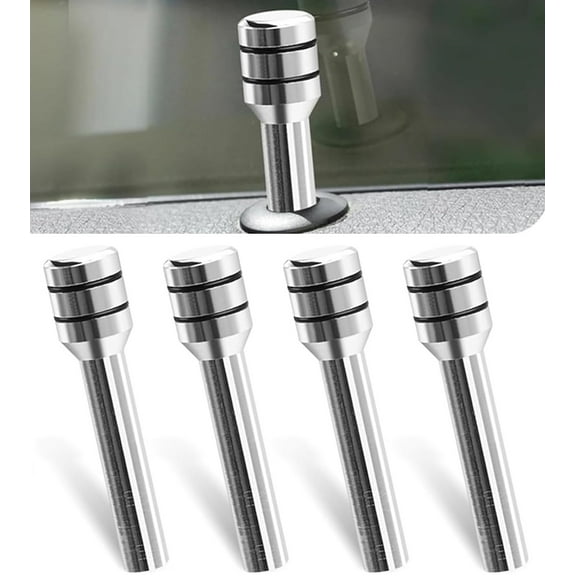 4 PCS Car Door Lock Knobs Aluminum Alloy Inner Door Lock Pull Pins, Automotive Inner Door Pull Pins Decor, Suitable for Most Cars SUVs Accessory