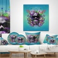 thumbnail image 4 of Designart Skull with Glasses and Butterflies - Abstract Throw Pillow - 12x20, 4 of 5
