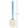 thumbnail image 5 of Cepillo corporal de ducha con cerdas y lufa, esponja de malla de baño con mango largo curvado para baño exfoliante de la piel, cerdas de masaje para húmedo y seco, hombres y mujeres (azul) ER, 5 of 5