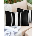 thumbnail image 2 of Outdoor Waterproof Throw Pillow Covers Set of 2 Black Stripes Decorative Pillowcases Lumbar Outdoor Pillows Cushion Case 20x12 Inch Classic Striped Patio Pillows for Couch Sofa Bed Garden, 2 of 9