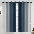 thumbnail image 5 of Yakamok Grommet Navy Blue Blackout Ombre Curtains,Room Darkening Window Drapes for Bedroom/Living Room Blackout, 52x63 inches, 2 Panels, 5 of 7