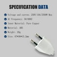 Plug Adapter European Socket Adapter Male Female 2 Pin AC Electrical