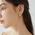 thumbnail image 4 of Alexcraft Gold Hoop Earrings for Women 14k Gold Plated and Silver Post Hammered Huggie Earrings for Women Wide Thick Hypoallergenic Lightweight Hoop Large Earrings, 4 of 9