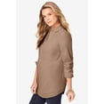 thumbnail image 3 of Roaman's Women's Plus Size Kate Long Sleeve Easy Cotton-Blend Button-Front Shirt, 3 of 6