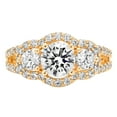 thumbnail image 3 of 2.16 ct Round Cut White Sapphire 3 Stone 18K Yellow Gold Womens Engagement Ring, 3 of 5