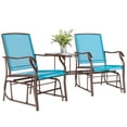 thumbnail image 1 of Outsunny Double Patio Glider Chair with Glass Top Center Table, Blue, 1 of 10