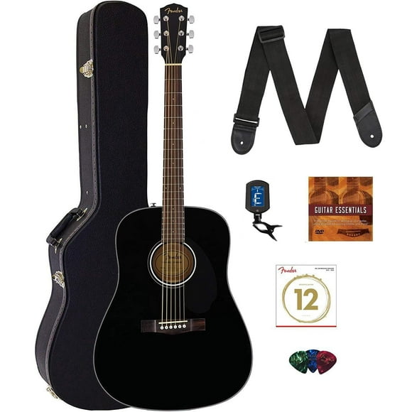 Guitarra acústica Fender CD-60S Solid Top con funda y accesorios