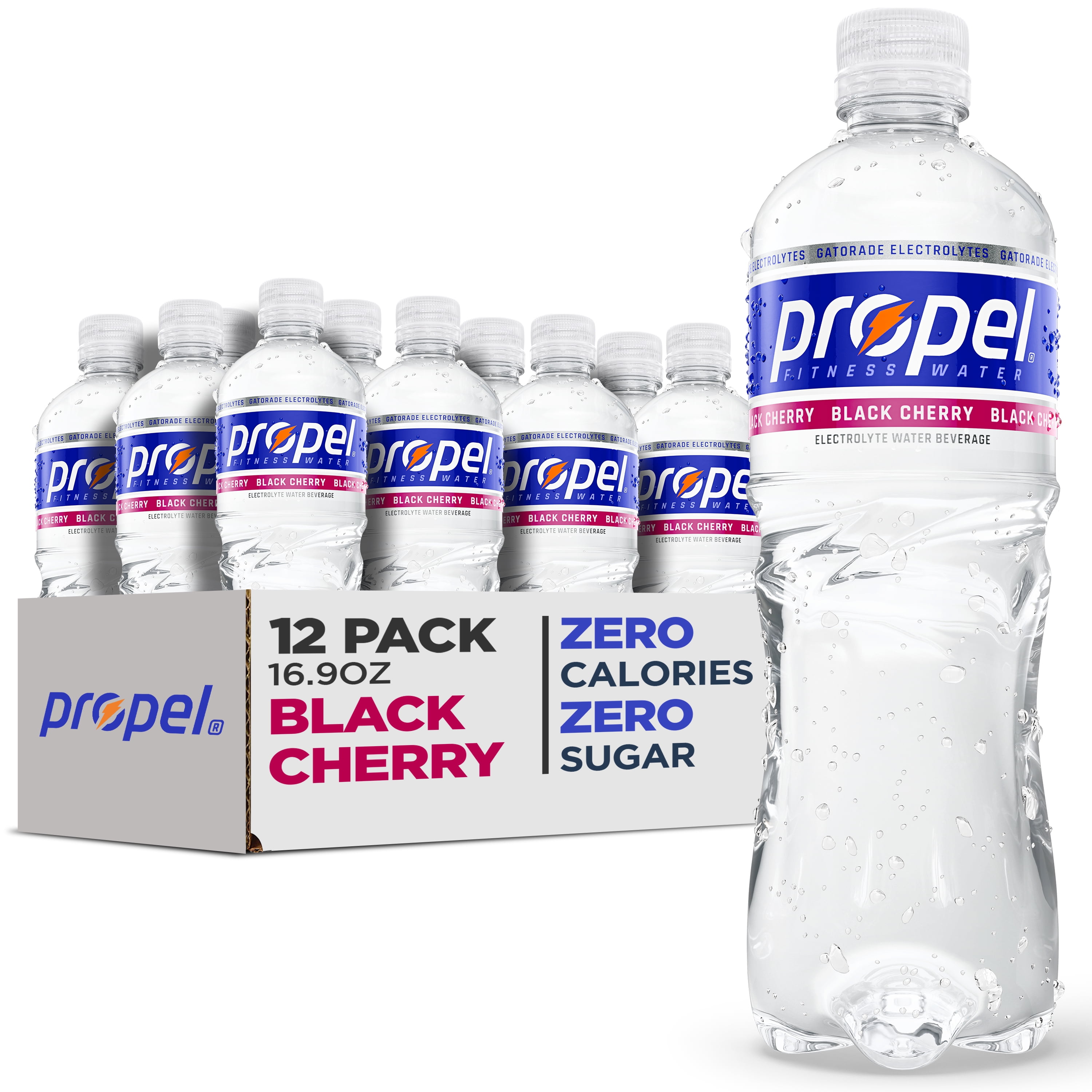 Propel Cherry Flavored Enhanced Water with Electrolytes, 16.9 oz, 12 Pack Bottles