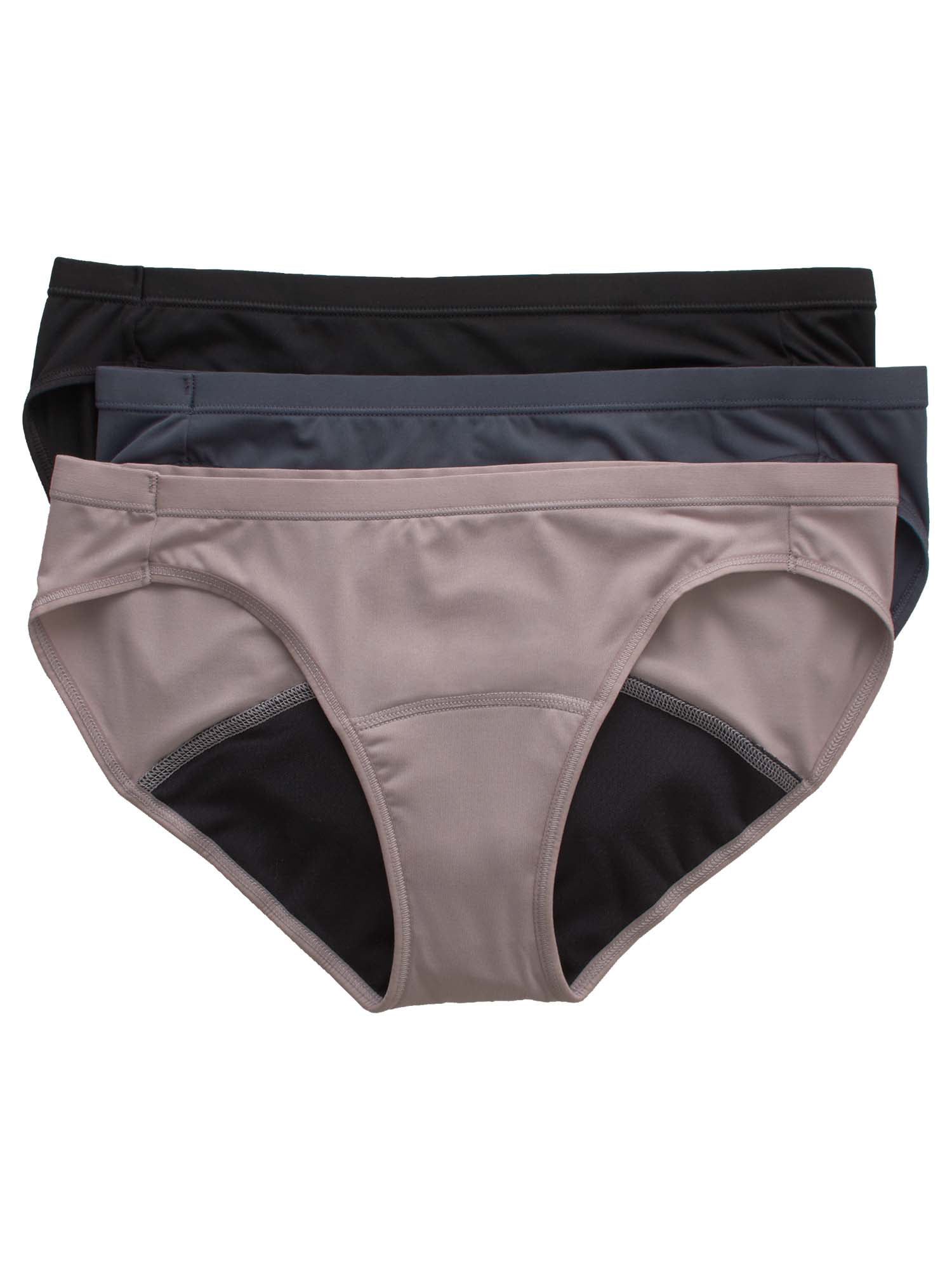 Hanes Comfort, Period.? Light Women's Bikini Underwear Pack, Black ...
