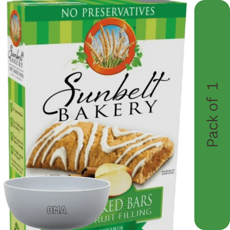 Sunbelt Bakery Soft Baked Bars Apple Cinnamon, 8 Count – with Bowl by OMA