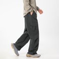thumbnail image 5 of BLCHUNen Cargo Pants for Men Linen Breathable Drawstring Elastic Waist Casual Workout Active, 5 of 5