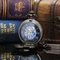 thumbnail image 2 of ManChDa Mens Pocket Watches Classic Mechanical Pocket Watch Black Blue, 2 of 7