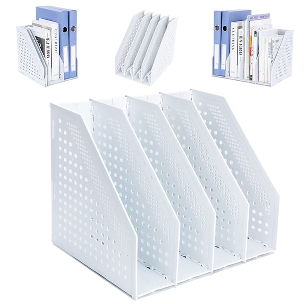 Organizador de escritorio de oficina con función plegable, compartimentos ajustables para una instalación rápida, diseño de cuerpo hueco, amplia aplicación, ahorrador de espacio para documentos de