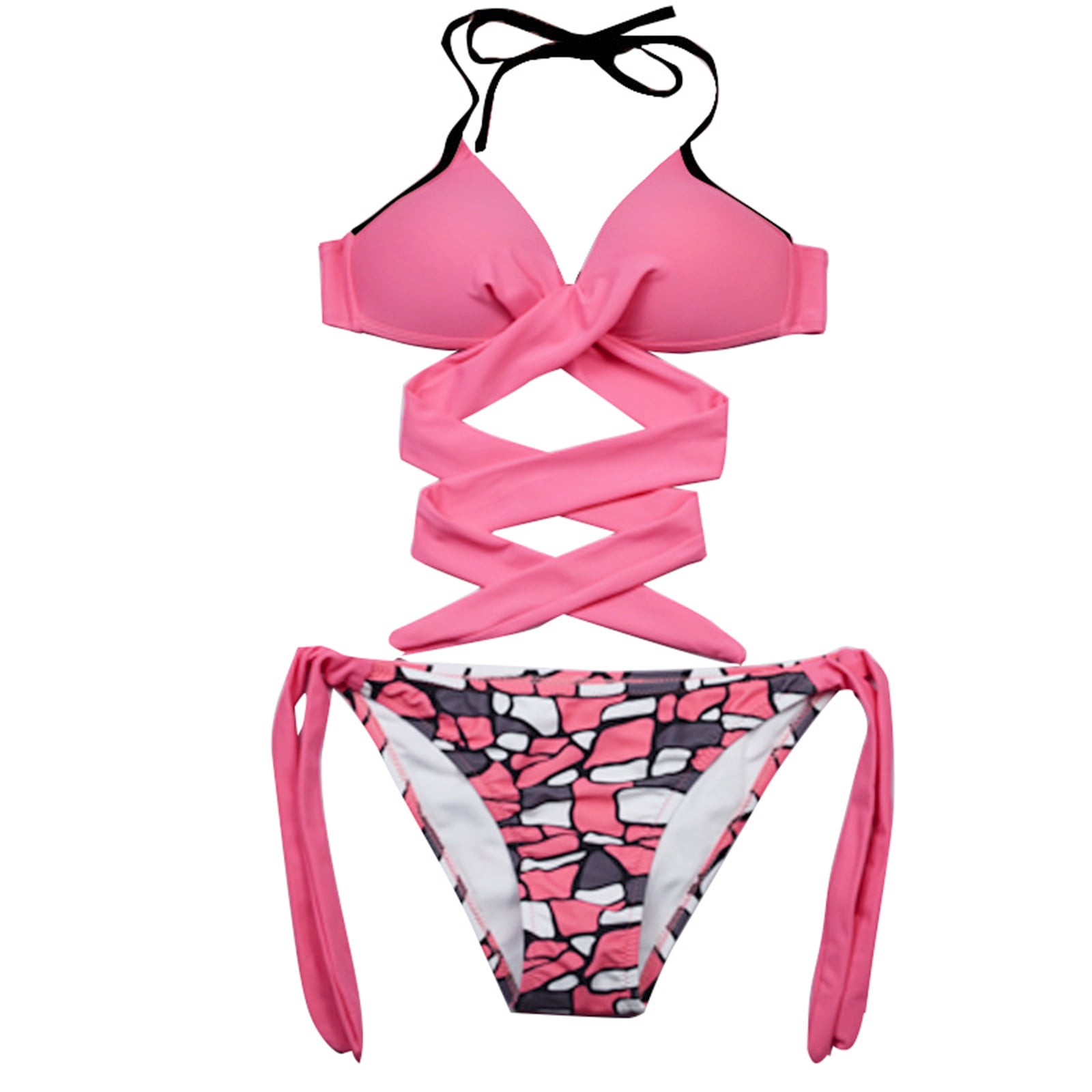 adviicd Bikinis For Teens Tummy Control Swimwear Women Criss Cross High