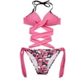 thumbnail image 1 of TSADFHJI Soutien-Gorge Triangle Aguichant pour Femmes avec Jarretelles Rouges Sans Entrejambe S, 1 of 7