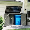 thumbnail image 6 of Bapipro 3.3’ x 5.6’ Storage Shed Outdoor Metal Garbage Can Shed with Lockable Doors and Easy Lift Hinges, Black, 6 of 11