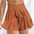 thumbnail image 4 of Sngxgn Women's High Waisted A-Line Wrap Skirt Mini Skirt(Red,L), 4 of 5