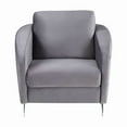 thumbnail image 3 of Sofia Gray Velvet Modern Chic Accent Armchair, 3 of 5